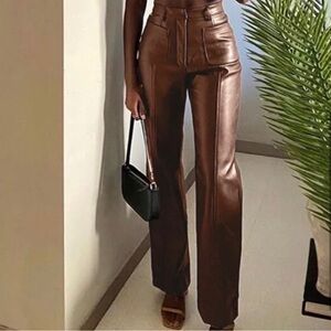 Brown Straight-Leg Jeans